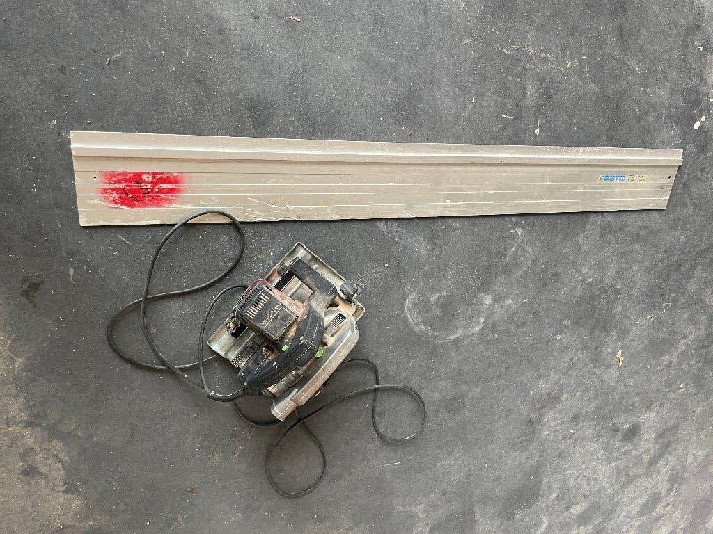 Festool invalzaag met geleiderplaat, Doe-het-zelf en Verbouw, Gereedschap | Zaagmachines, Ophalen, Gebruikt, Invalzaag, 600 tot 1200 watt