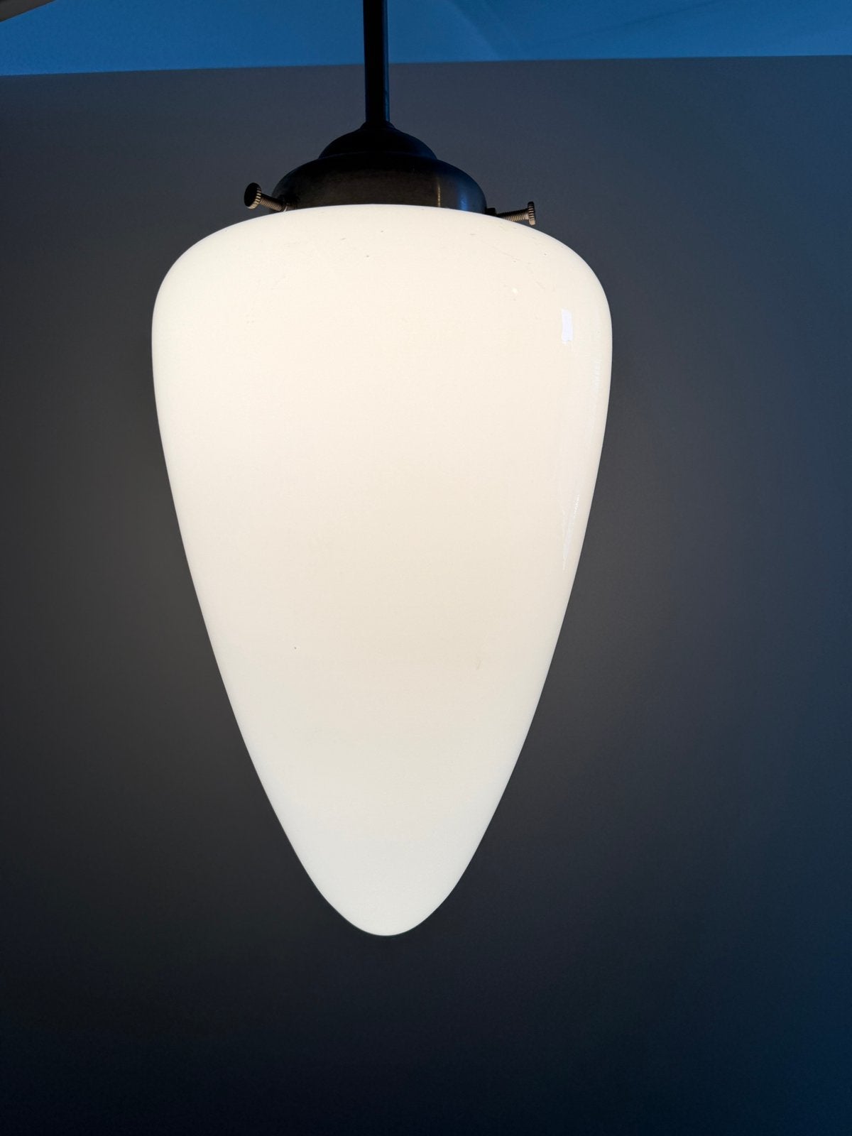 Art Deco plafondlamp schoollamp melkglas, Ophalen of Verzenden