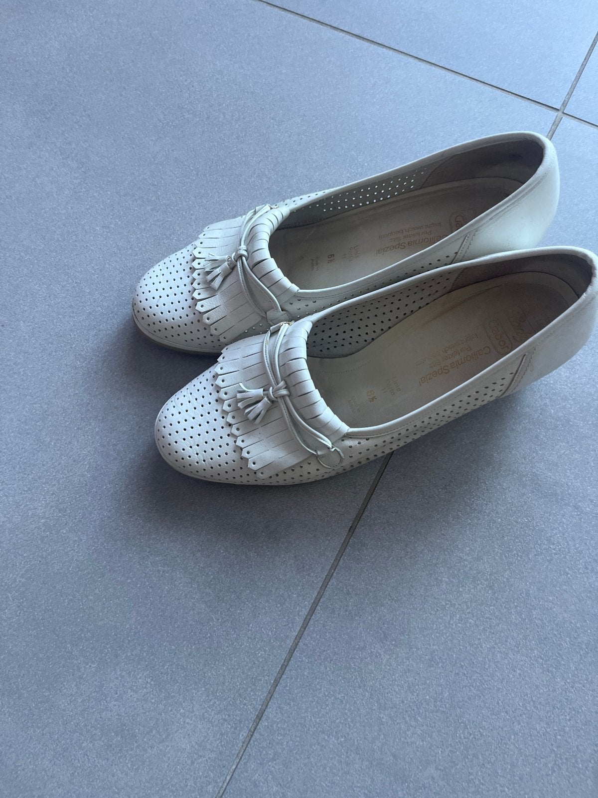 Gabor ballerina's/instappers, maat 6 1/2 (39.5), Ophalen, Gedragen, Wit, Ballerina's