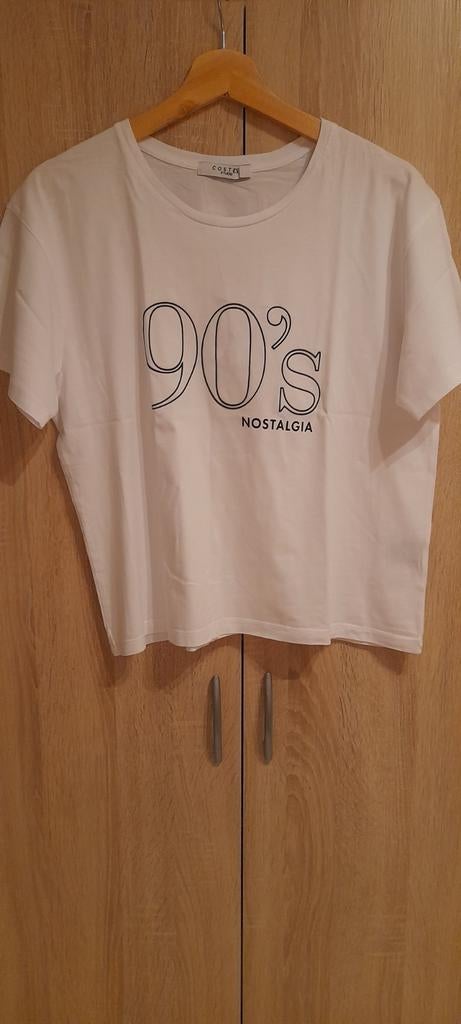 Leuk wit 90's shirt nostalgie costes mt s, Kleding | Dames, Wit, Ophalen of Verzenden, Zo goed als nieuw, Korte mouw