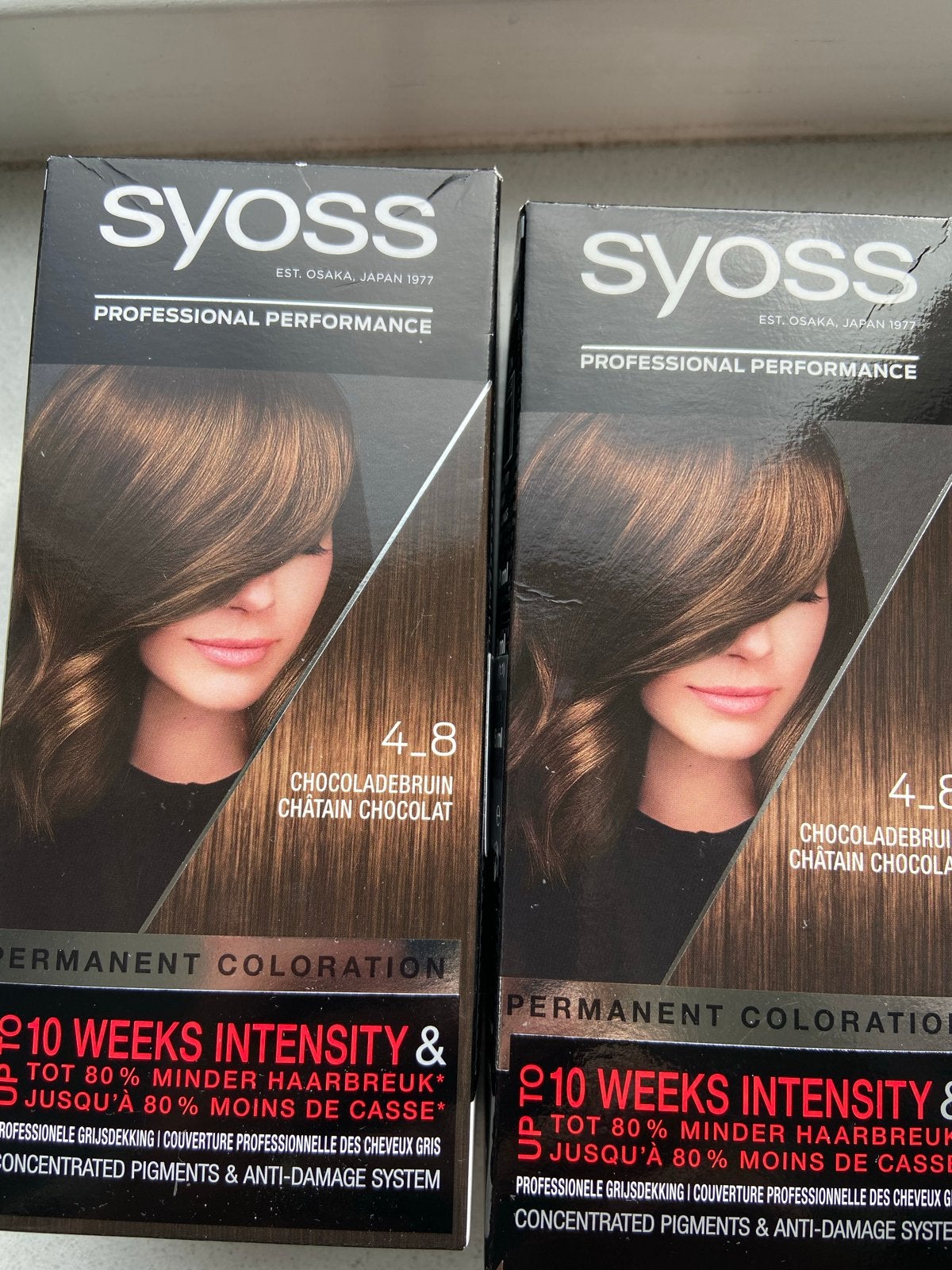 Syoss Chocoladebruin 4_8 Permanente Haarverf (2 stuks), Ophalen of Verzenden, Nieuw, Overige typen