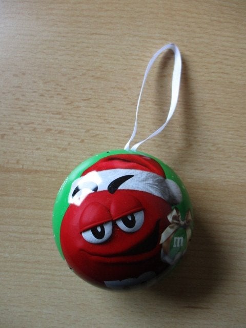 M&M's Mars blikken kersthangertje  Red  8cm, Ophalen of Verzenden, Gebruikt