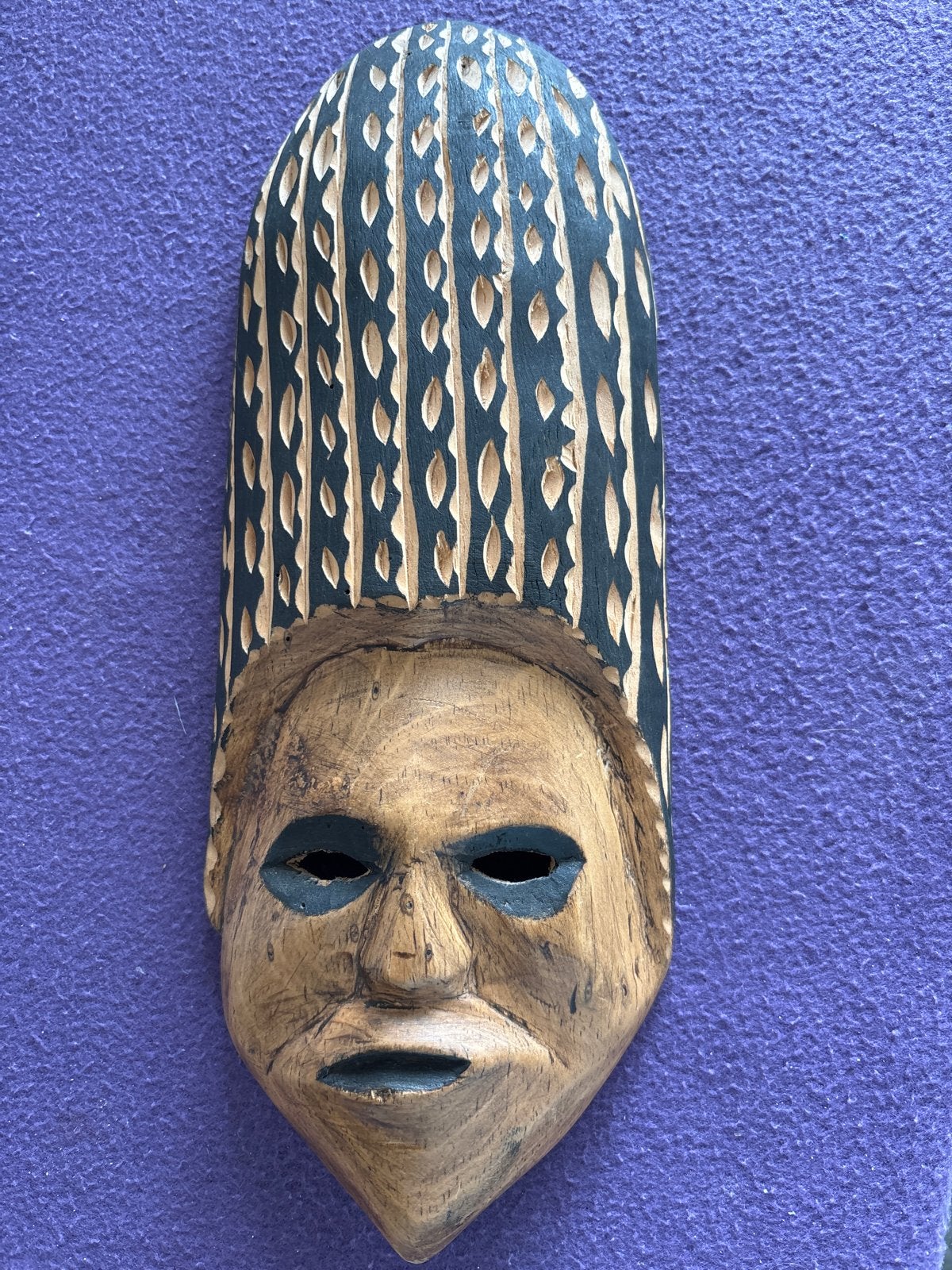 Uniek handgesneden masker uit Zimbabwe, Hout, Bruin, Afrika, Masker