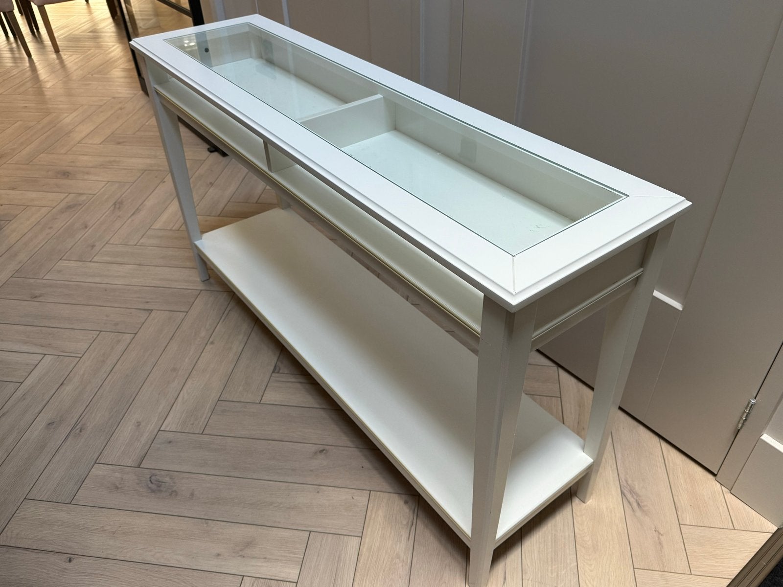Ikea Liatorp sidetable met glazen blad, Ophalen, Gebruikt, 75 cm of meer, 60 cm of meer
