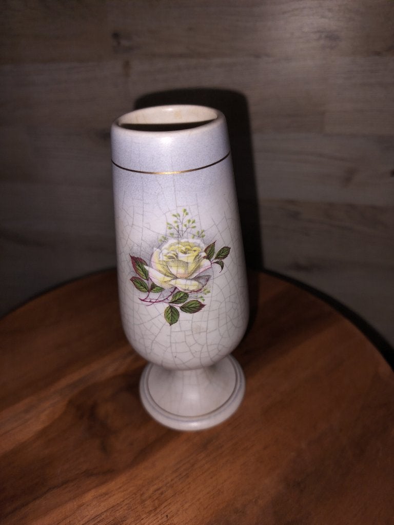 Vintage craquelé Vaasje Flora Gouda Holland Rosaly, Ophalen of Verzenden