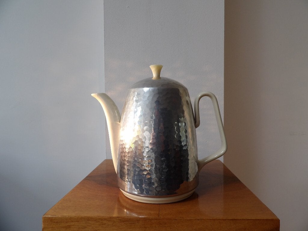 Fifties WakuThermosol Theepot, porselein/aluminium, Ophalen of Verzenden