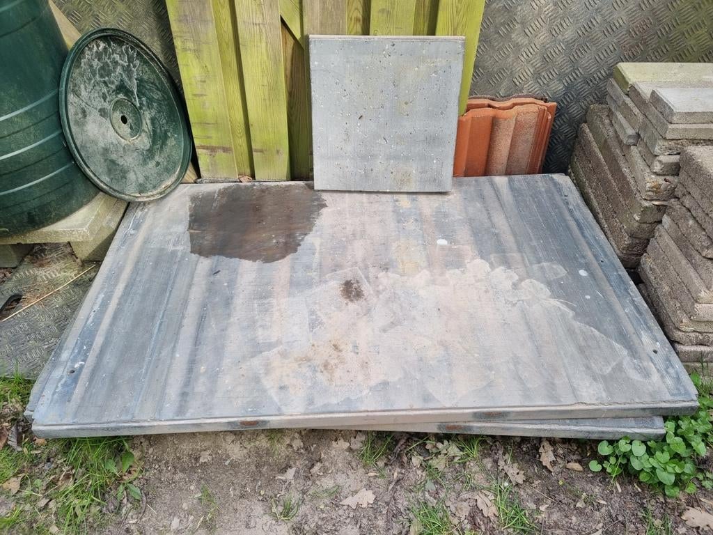 kunststof steenschotten en palen., Tuin en Terras, Tuinhekken en Hekwerk, Kunststof, Ophalen