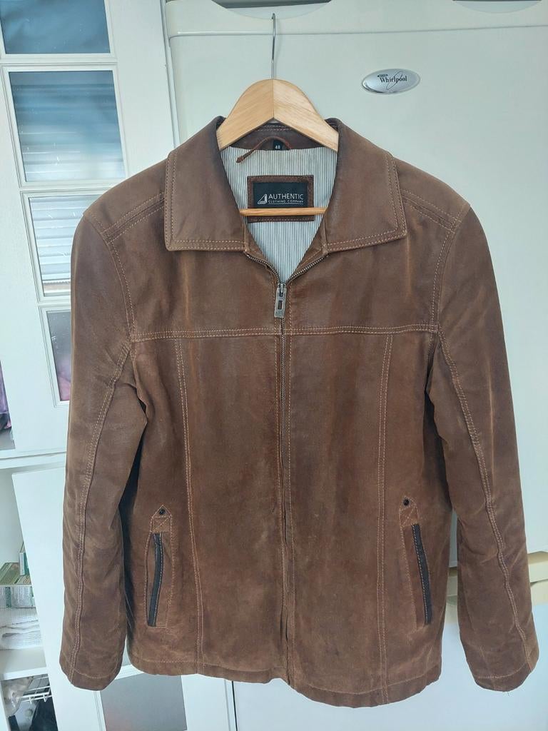 Zgan leren herenjas mt M, Ophalen, Authentic, Bruin, Maat 48/50 (M)