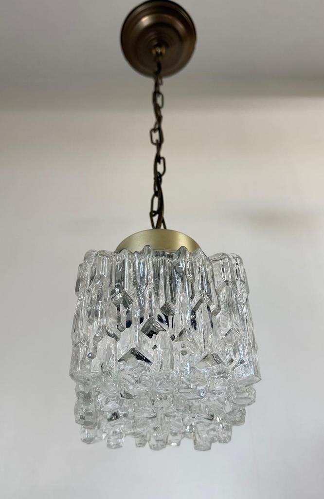 Vintage heldere Ice Cube Helena Tynell hanglamp Mid Century, Ophalen of Verzenden, Gebruikt, Glas, Mid Century
