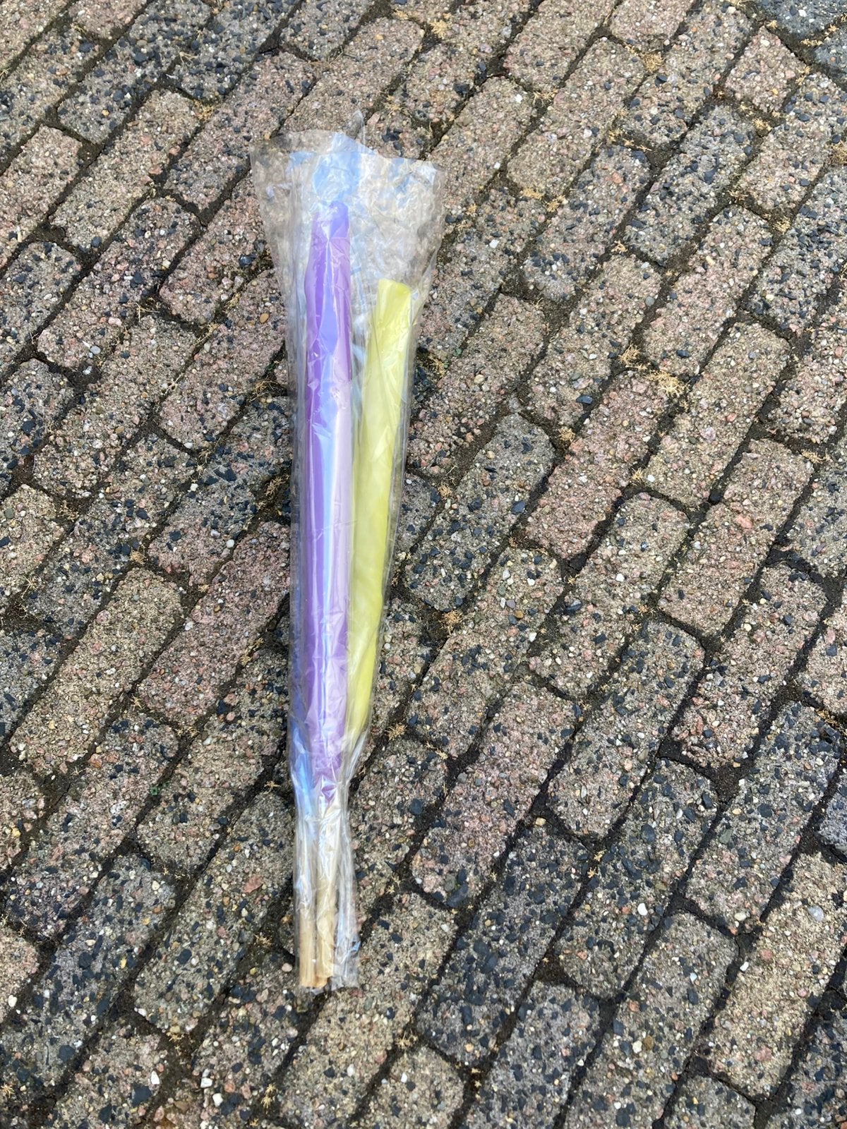 3 kaarsen (lange), Ophalen of Verzenden, Zo goed als nieuw, Paars