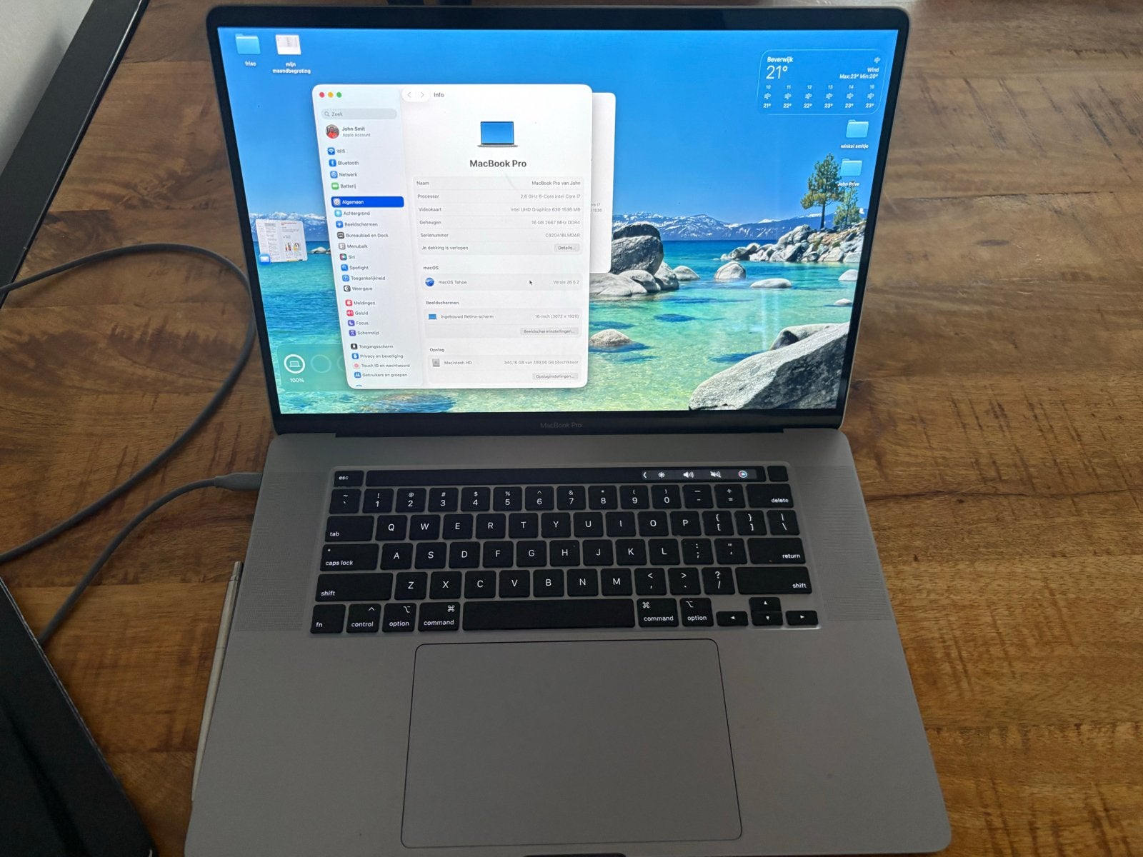 MacBook Pro 2019 16 inch - Intel Core i7, 16GB RAM, 512GB SS, 2 tot 3 Ghz, Qwerty, 512 GB, Zo goed als nieuw