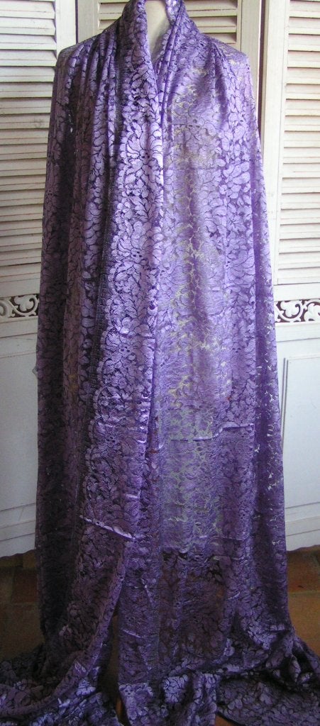 425 cm coupon paars kant nr CC 303, Paars, Ophalen of Verzenden, 30 tot 120 cm, Kant