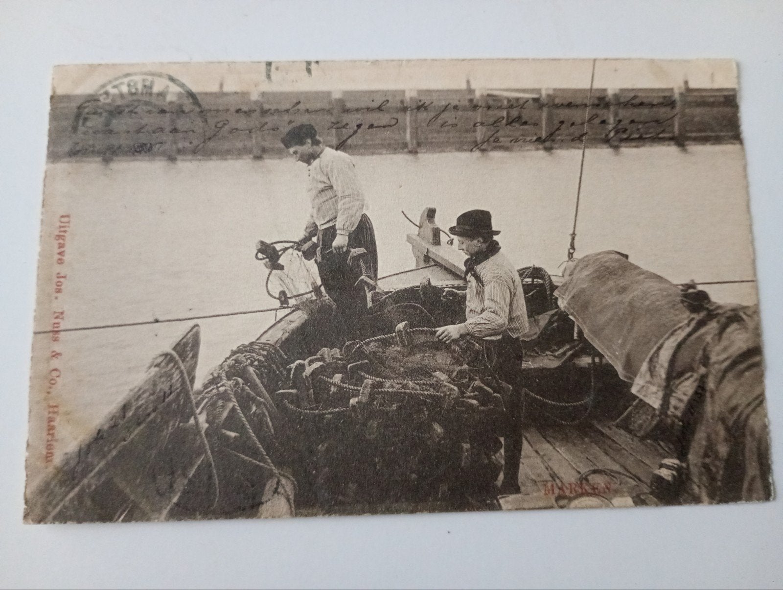 Marken Visserij Vissers in Klederdracht 1905, Ophalen of Verzenden, Voor 1920, Gelopen, Noord-Holland