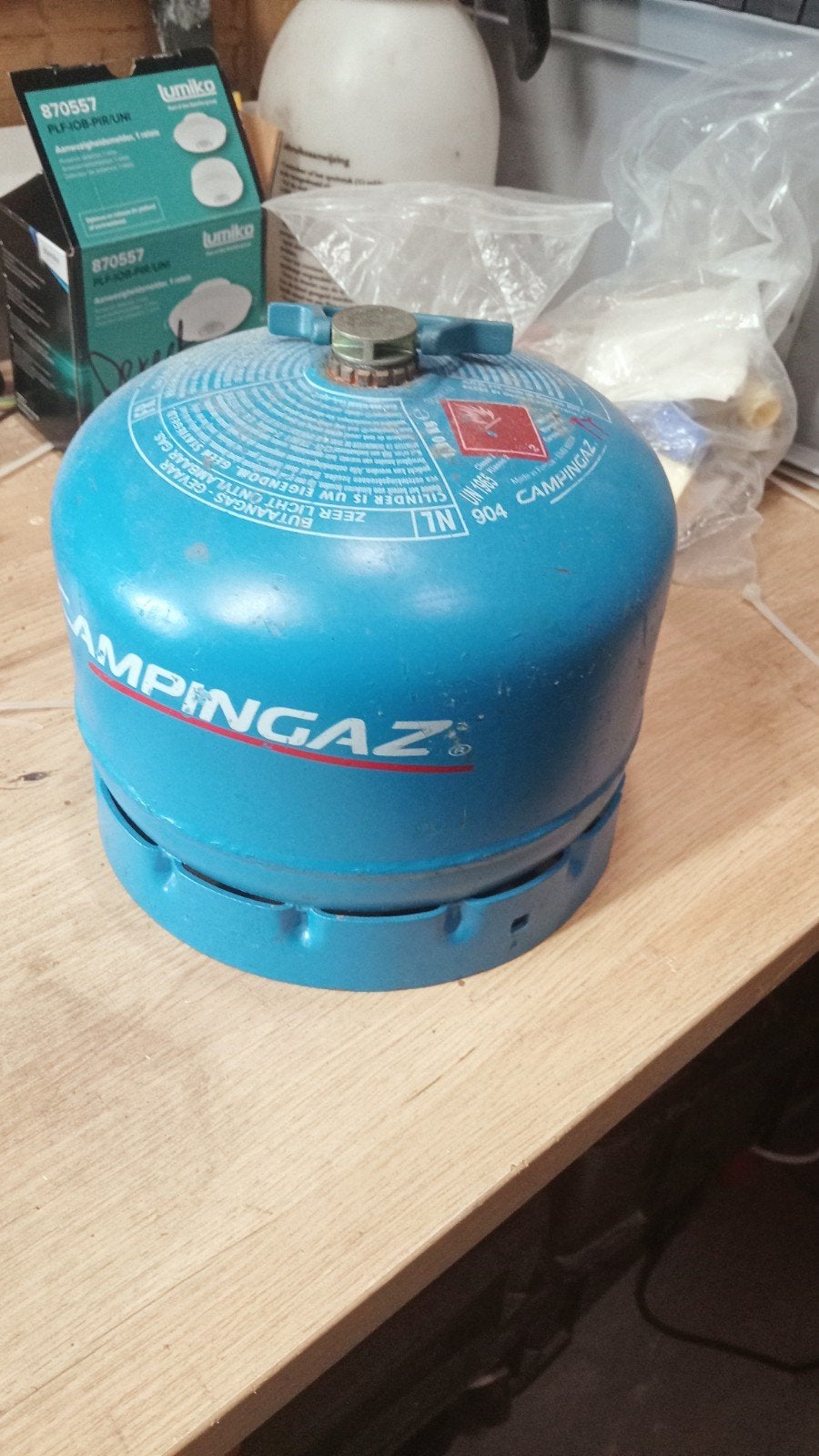 Campingaz gasfles 904, Ophalen, Gebruikt