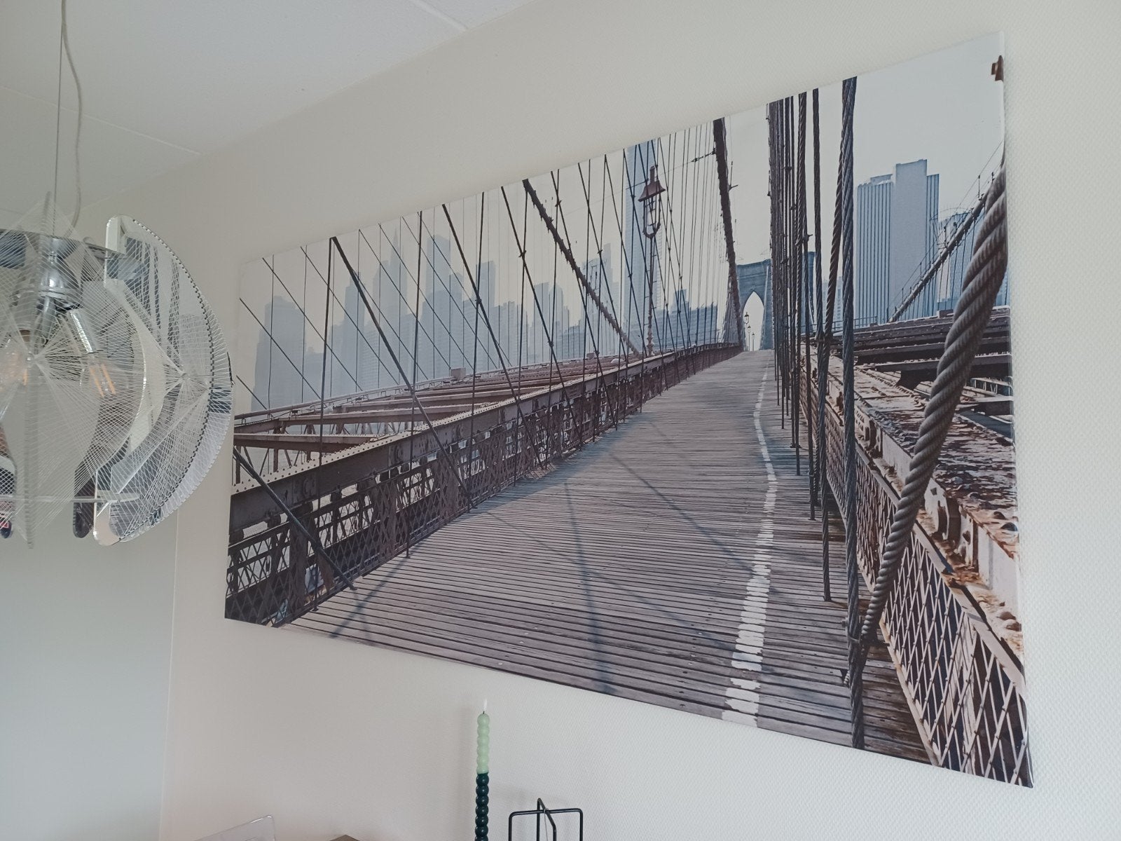 XL Canvas schilderij 200x100cm Brooklyn bridge New York, Ophalen of Verzenden
