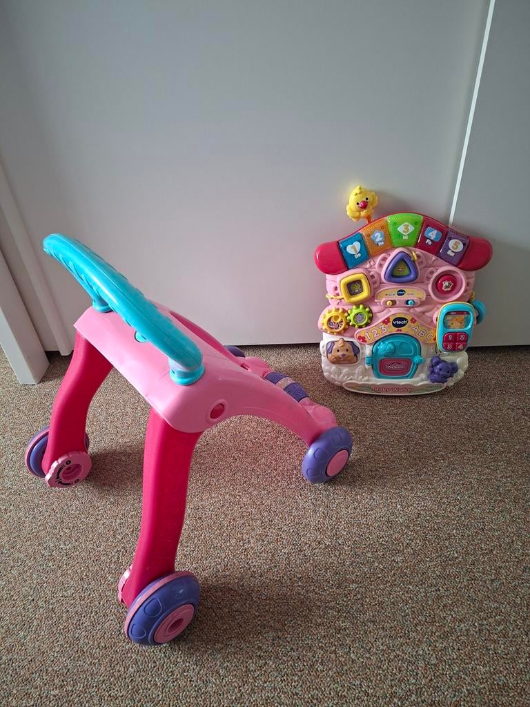 VTech Baby Walker 2-in-1 Roze - Loopstoel en Speelpaneel, Ophalen, Gebruikt, Overige typen, Met licht