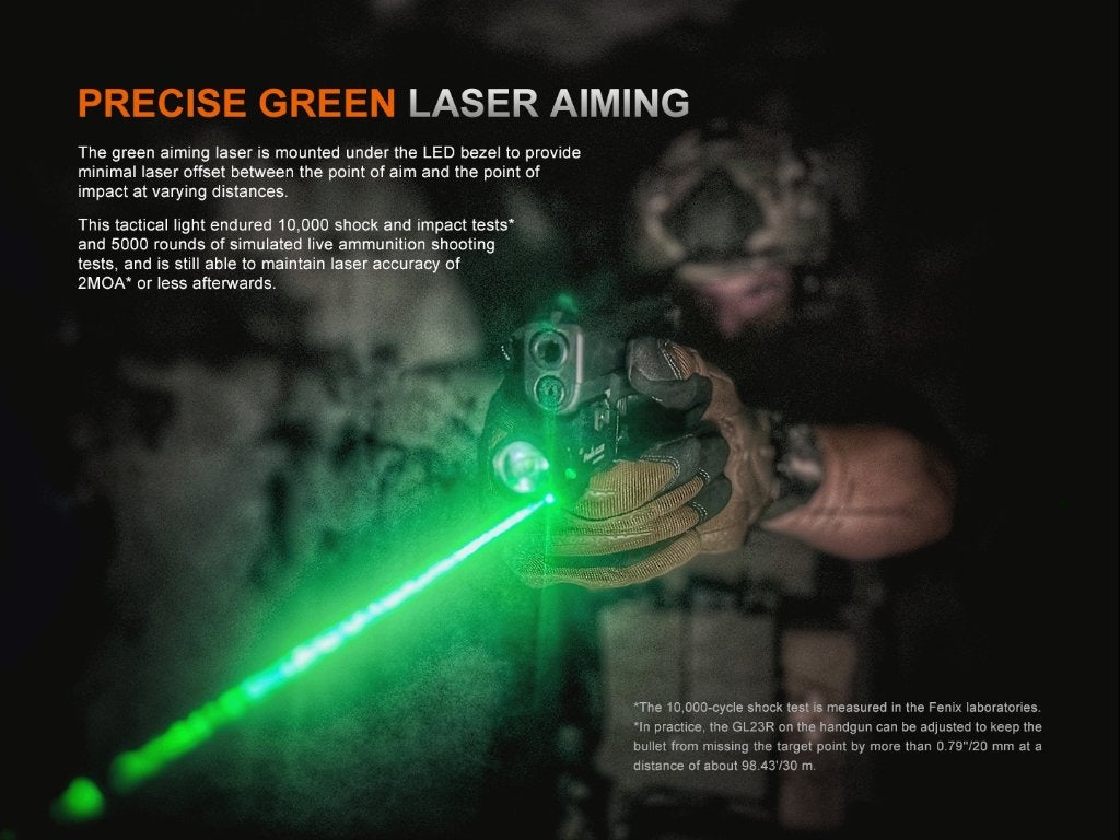Fenix GL23R Tactical Light + Green Laser (Picatinny/Glock), Ophalen of Verzenden, Nieuw