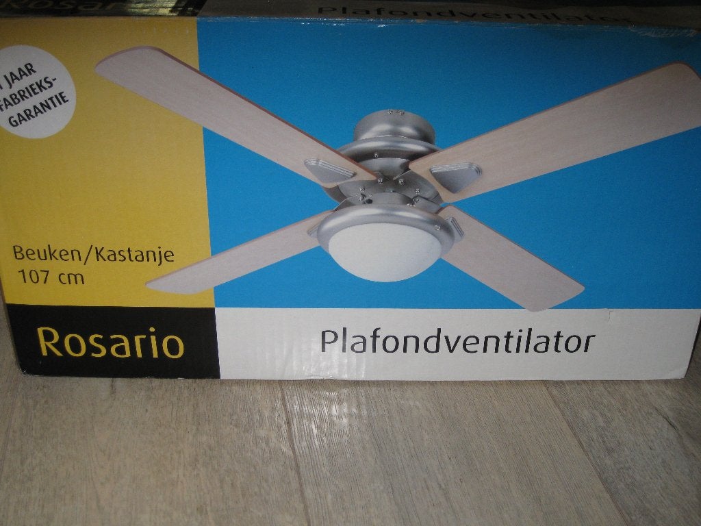 Rosario Plafond ventilator nieuw 107, Witgoed en Apparatuur, Ventilatoren, Ophalen of Verzenden, Nieuw, Plafondventilator