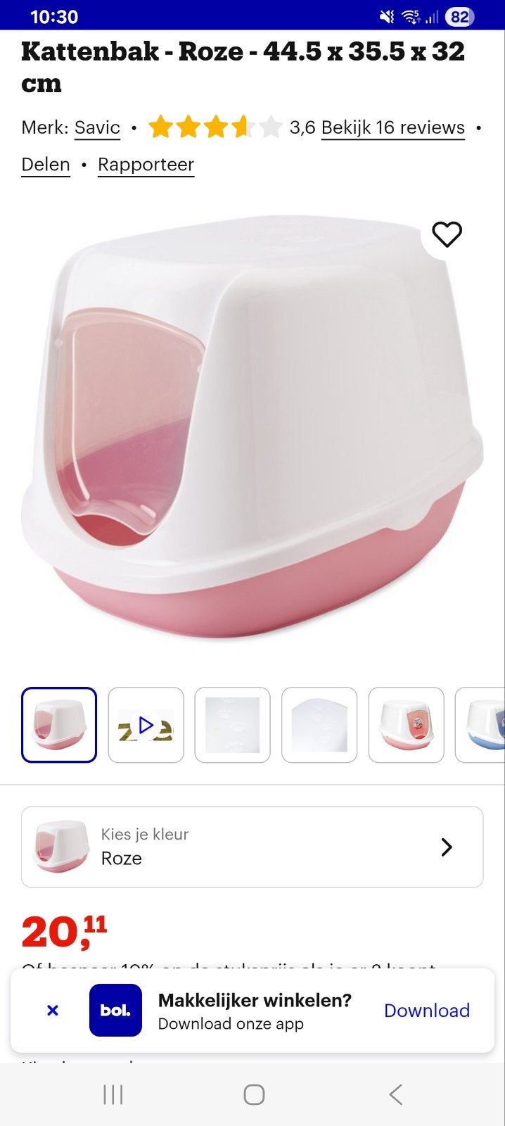 Roze kattenbak, Ophalen of Verzenden, Nieuw