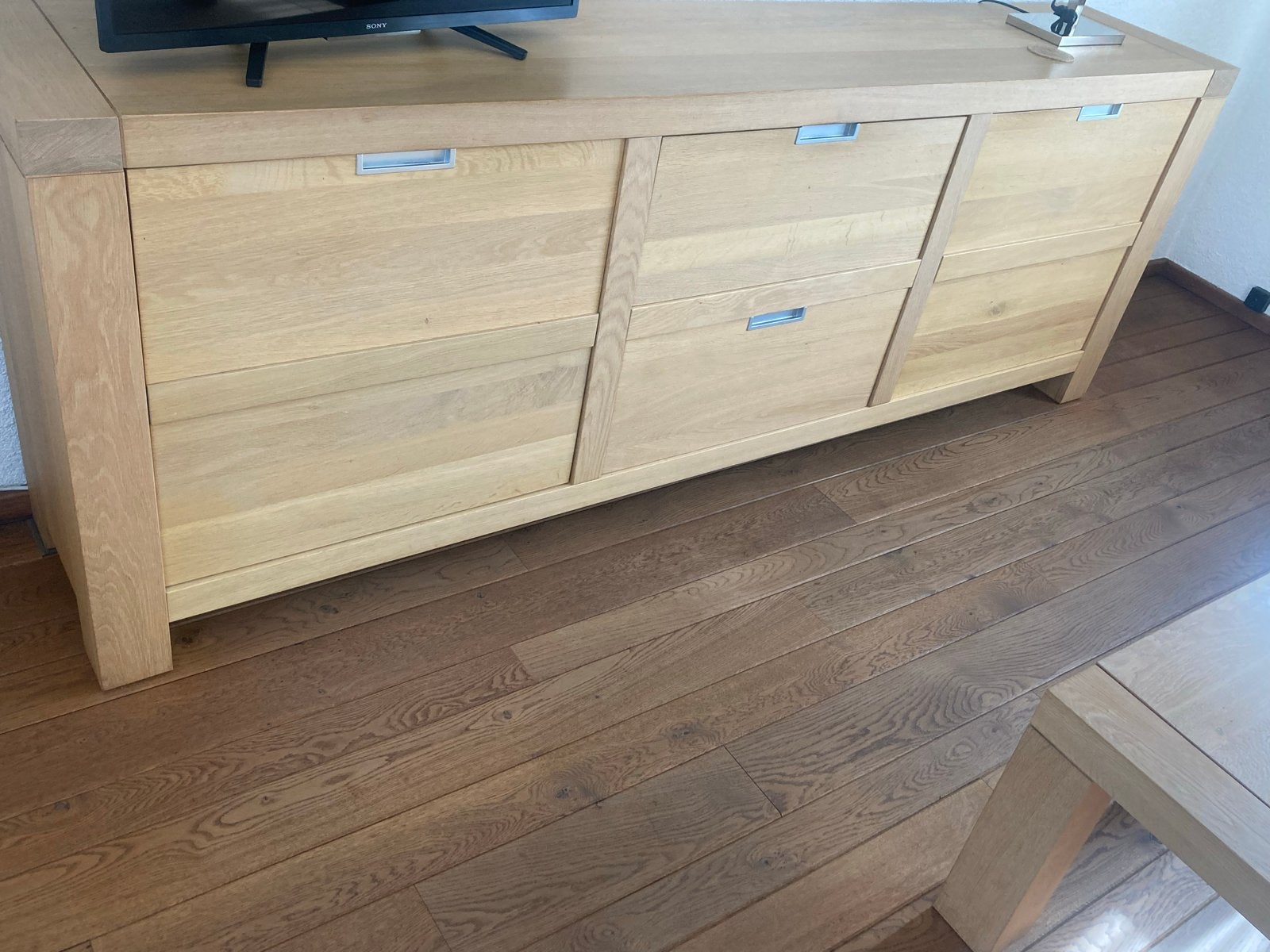Dressoir en 2 salontafels - Eikenhout, Huis en Inrichting, Ophalen, Gebruikt, 150 tot 200 cm, Eikenhout