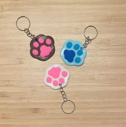 Dieren pootje 3 stuks honden katten pootjes sleutelhanger, Verzenden, Nieuw, Dier of Natuur