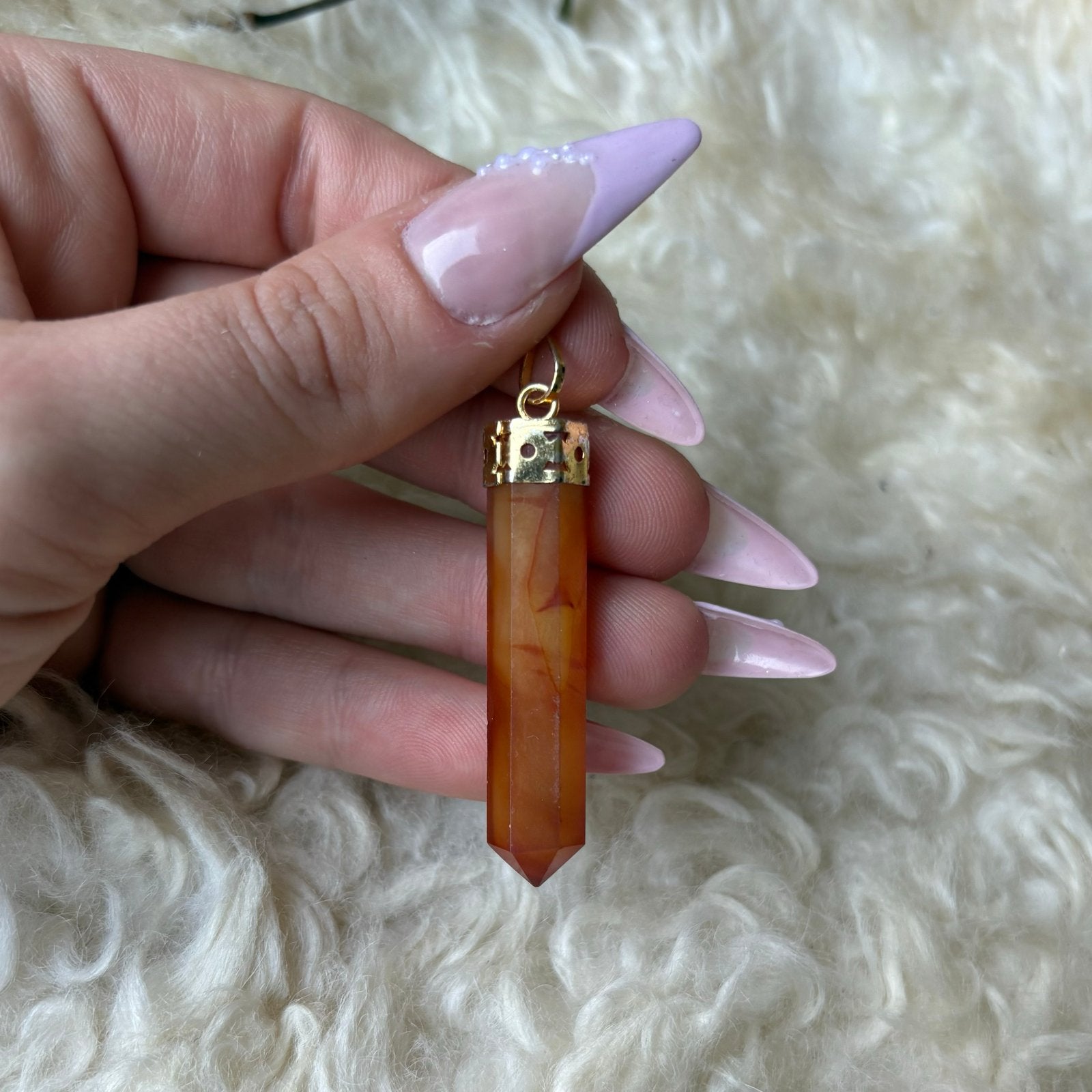 Carneool hanger - Natuurlijke edelsteen, Sieraden, Tassen en Uiterlijk, Kettinghangers, Nieuw, Steen of Mineraal, Oranje, Overige voorstellingen