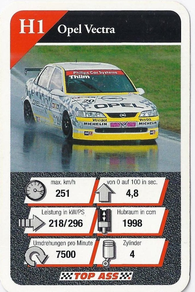 Kw2088 autokaartje autosport opel vectra (h1, Ophalen of Verzenden, Zo goed als nieuw, Auto's