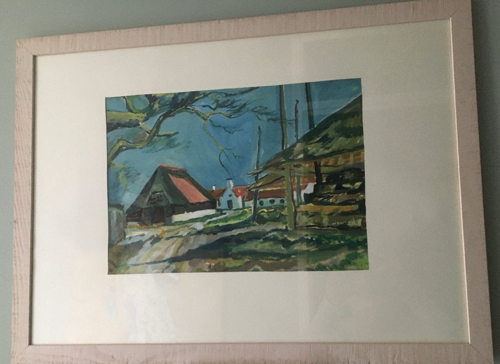aquarel, Antiek en Kunst, Ophalen, Overige stijlen, Ingelijst, Overige ondergronden