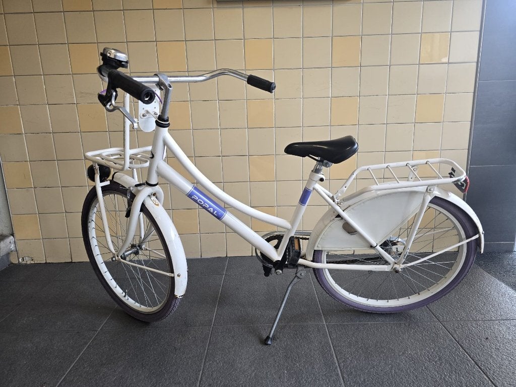 Meisjesfiets Popal Urban Basic Wit 24 Inch, Ophalen, Terugtraprem, Handrem, Popal