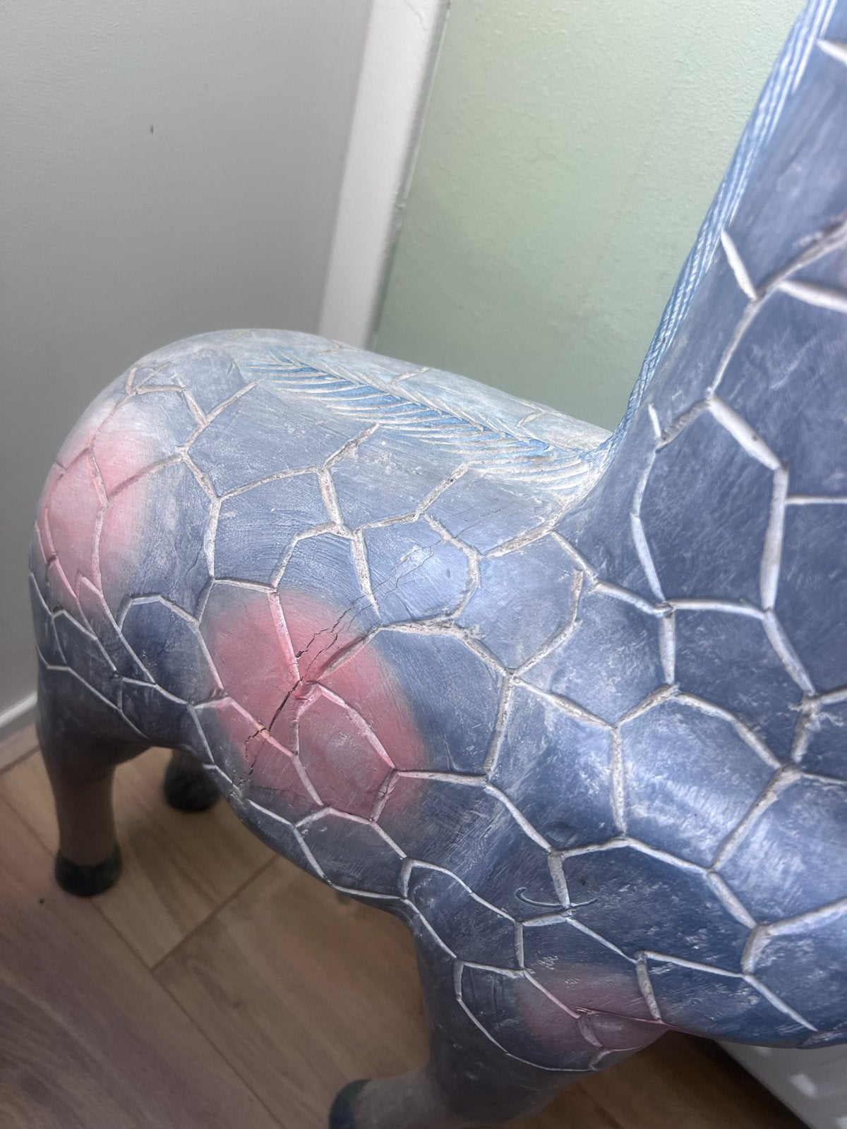Houten Giraffe Beeld - Unieke Decoratie, Antiek en Kunst, Kunst | Beelden en Houtsnijwerken, Beeld, Hout, Zoogdier, 50 - 100 cm