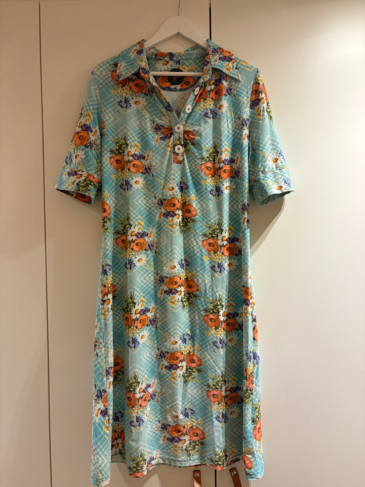 Tante Betsy jurk, maat L, Kleding | Dames, Jurken, Blauw, Maat 42/44 (L), Ophalen of Verzenden, Zo goed als nieuw