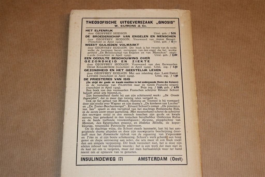 Elfen — Zeldzaam — Hodson — Gnosis, 1942, Ophalen of Verzenden, Gelezen, Overige onderwerpen, Achtergrond en Informatie