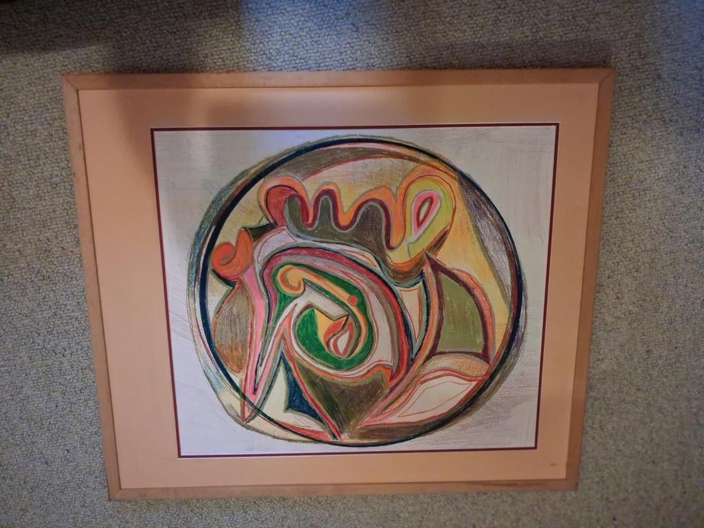 Abstracte ingelijste tekening, Ophalen