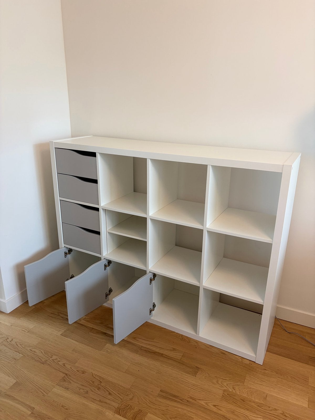 IKEA KALLAX Kast met lades en deuren - Wit/Grijs