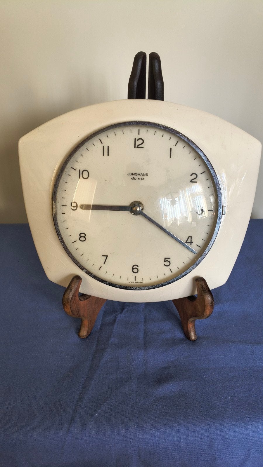Vintage Junghans ATO-MAT wandklok - Crèmekleurig, Ophalen of Verzenden