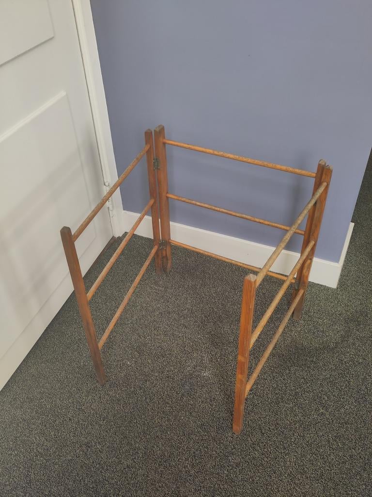 Vintage houten wasrekje, Ophalen of Verzenden, Gebruikt, Wasrek