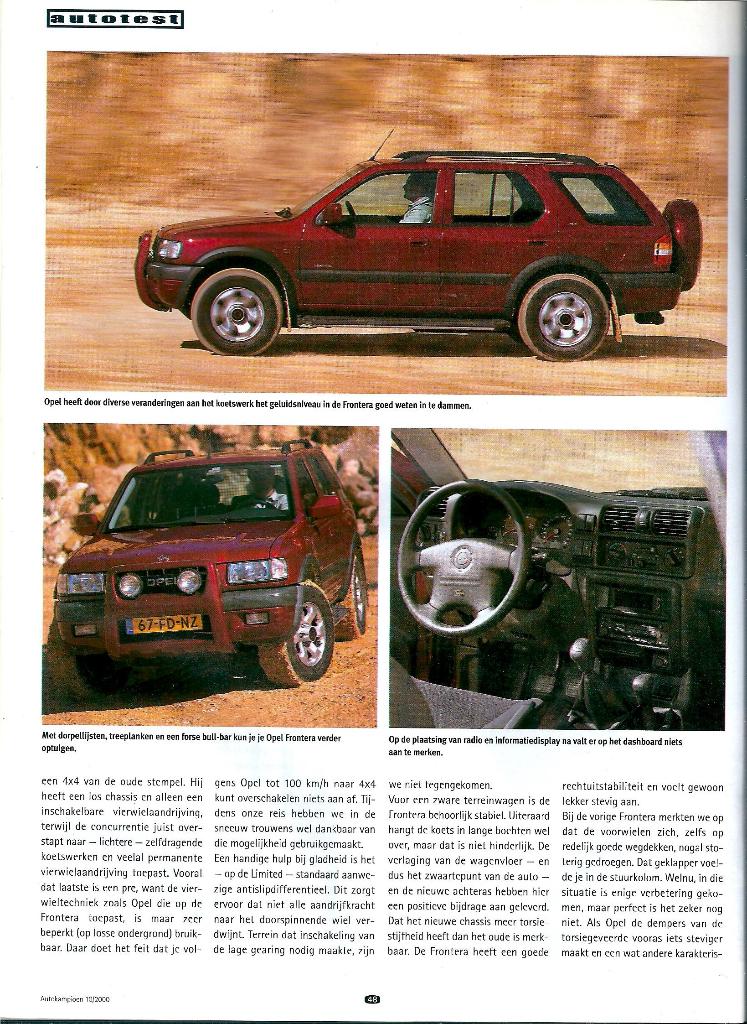 Autokampioen test Opel Frontera 2.2 DTi, Ophalen of Verzenden, Gelezen, Opel