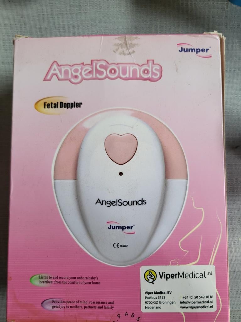 AngelSounds Fetal Doppler - Luister naar je baby's hartslag, Kinderen en Baby's, Babyfoons, Ophalen of Verzenden, Zo goed als nieuw