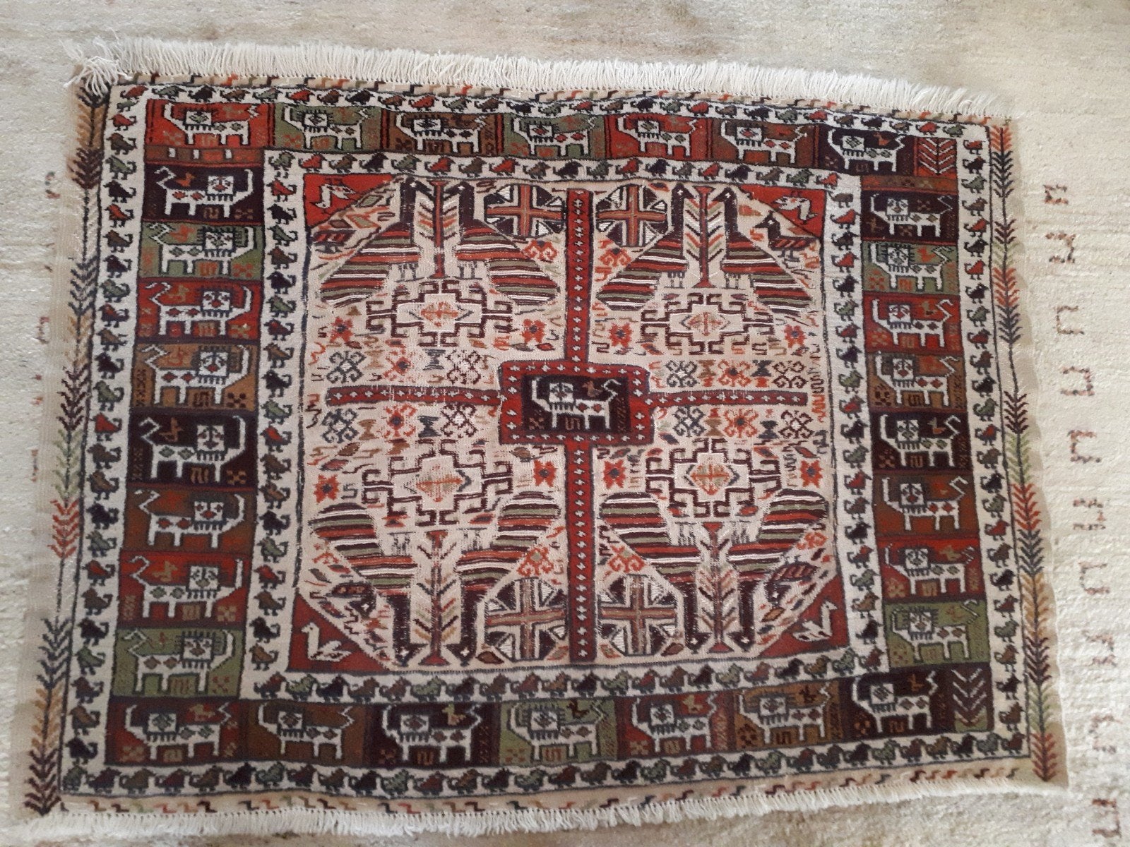 kelim kleed perzisch kleed beige 89x124 cm, Ophalen of Verzenden