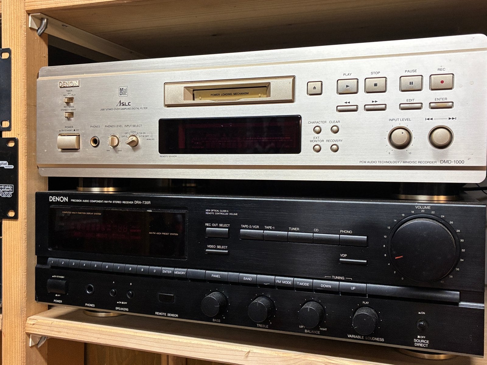 Denon Minidisc Speler DMD-1000 en Receiver DRA-735R, Audio, Tv en Foto, Versterkers en Receivers, Ophalen, Gebruikt, Stereo, Denon
