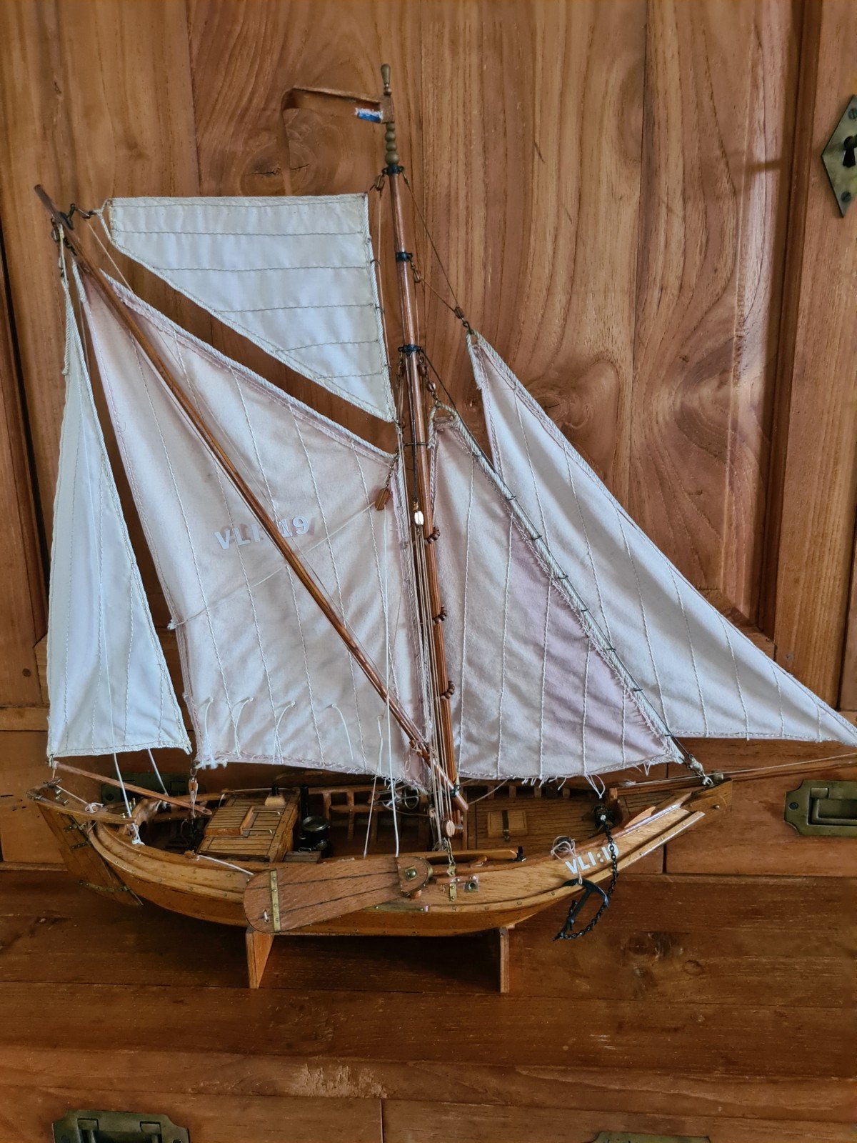 Prachtig houten scheepsmodel van een Hoogaars, Ophalen, Gebruikt
