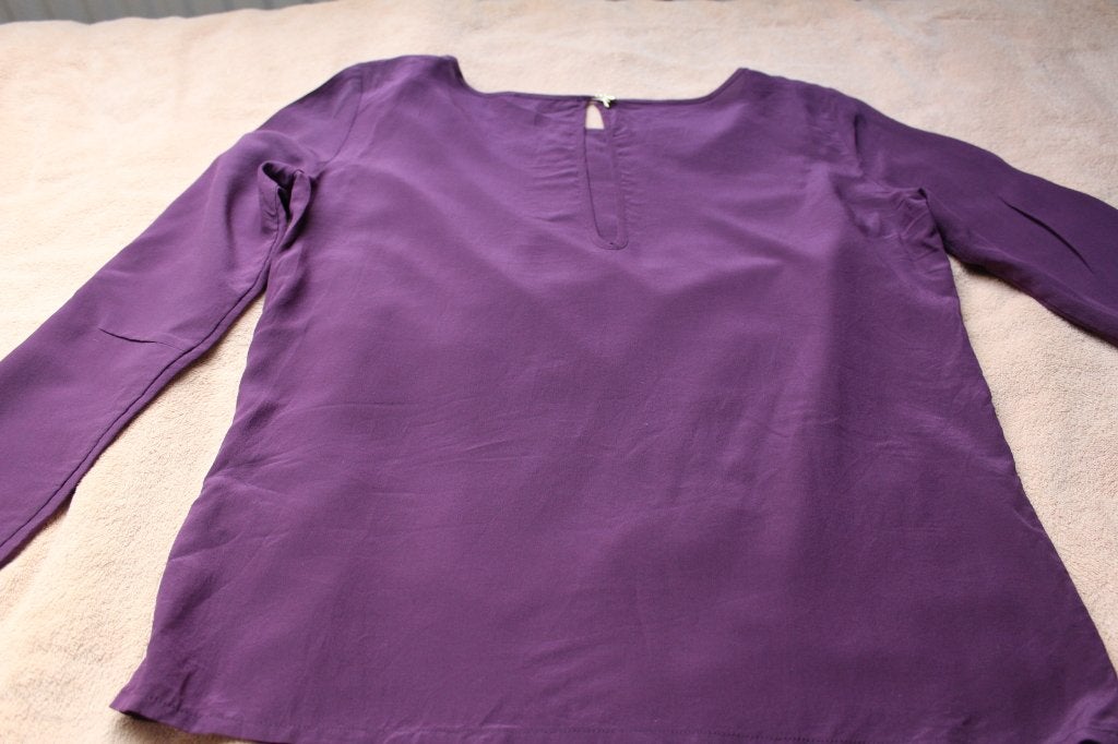 Patrizia Pepe paarse blouse met lange mouwen, Kleding | Dames, Verzenden, Paars, Zo goed als nieuw, Patrizia Pepe