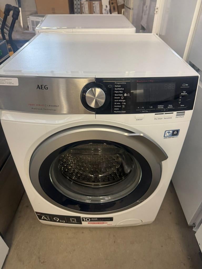AEG L7FE96 CS 1600 toeren 9 KG 1jr garantie, Witgoed en Apparatuur, Wasmachines, Zo goed als nieuw, Voorlader, 8 tot 10 kg, 85 tot 90 cm