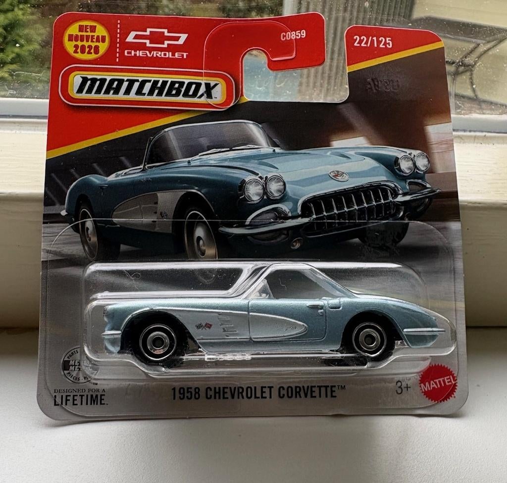 Matchbox 1958 Chevrolet Corvette, Ophalen of Verzenden, Nieuw, Auto