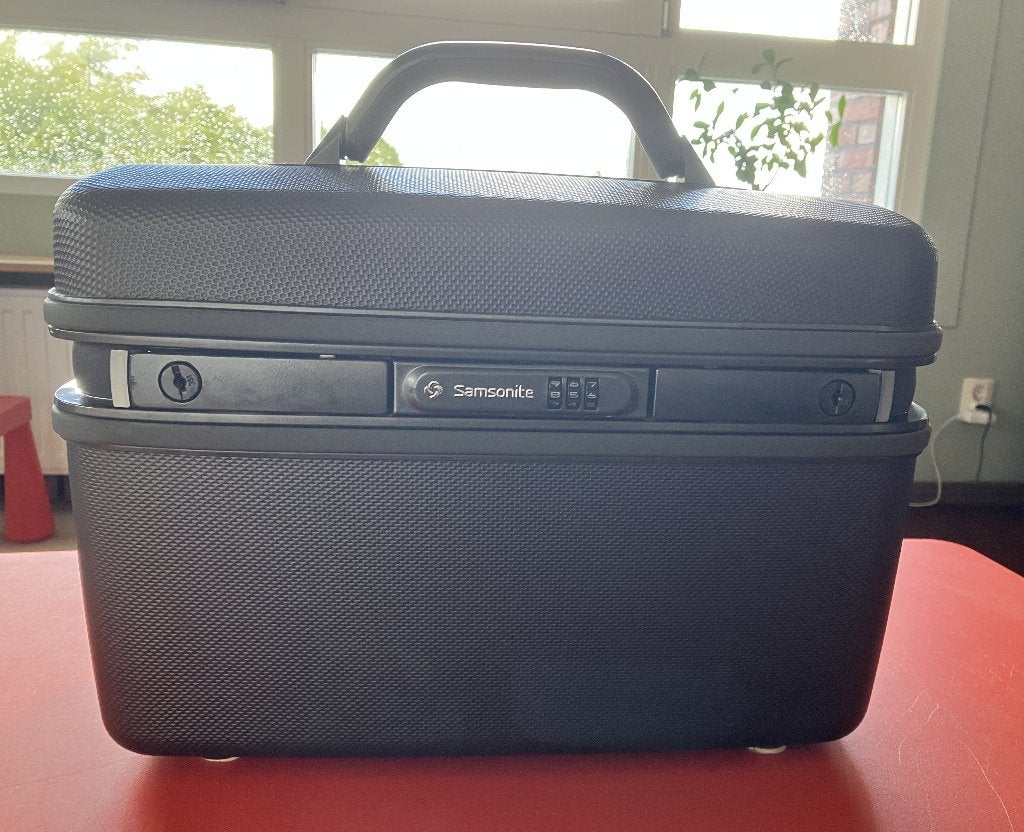 Samsonite beautycase vintage luxe uitvoering, Sieraden, Tassen en Uiterlijk, Ophalen, Met slot, Zo goed als nieuw, Grijs
