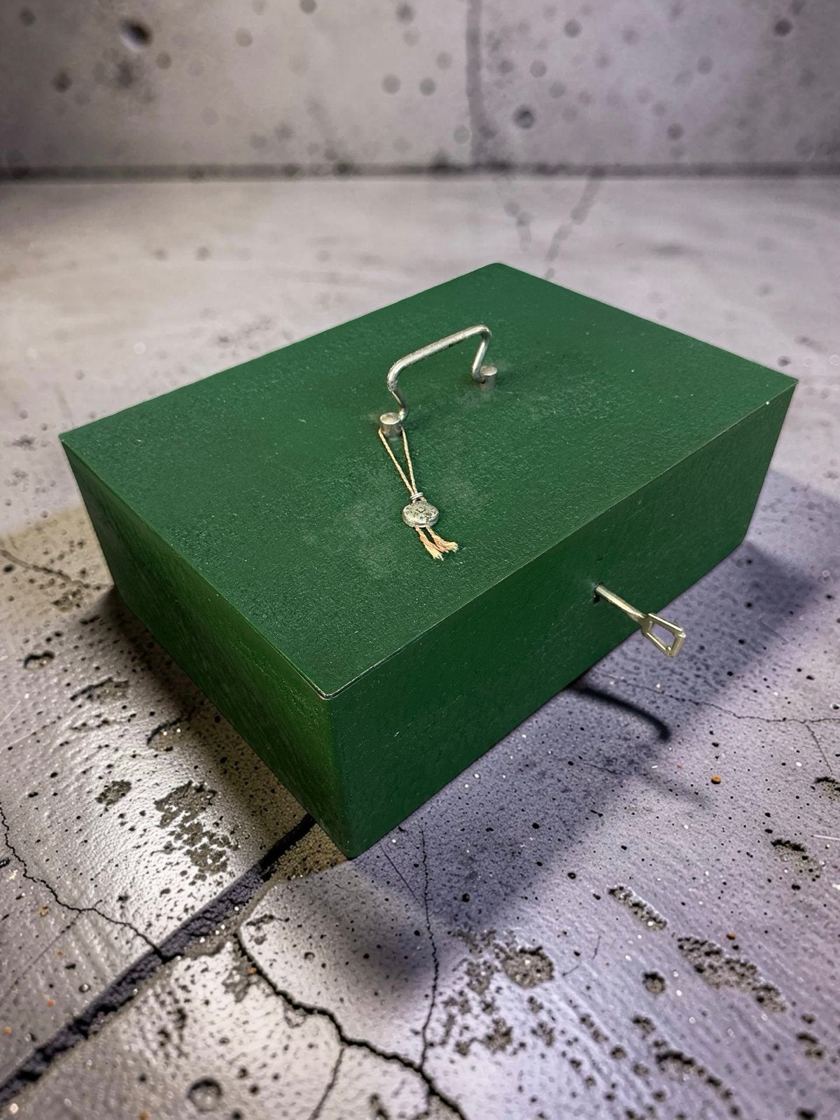 Antieke Beaumont Geldkist Groen met Sleutel - Topstaat!, Ophalen of Verzenden