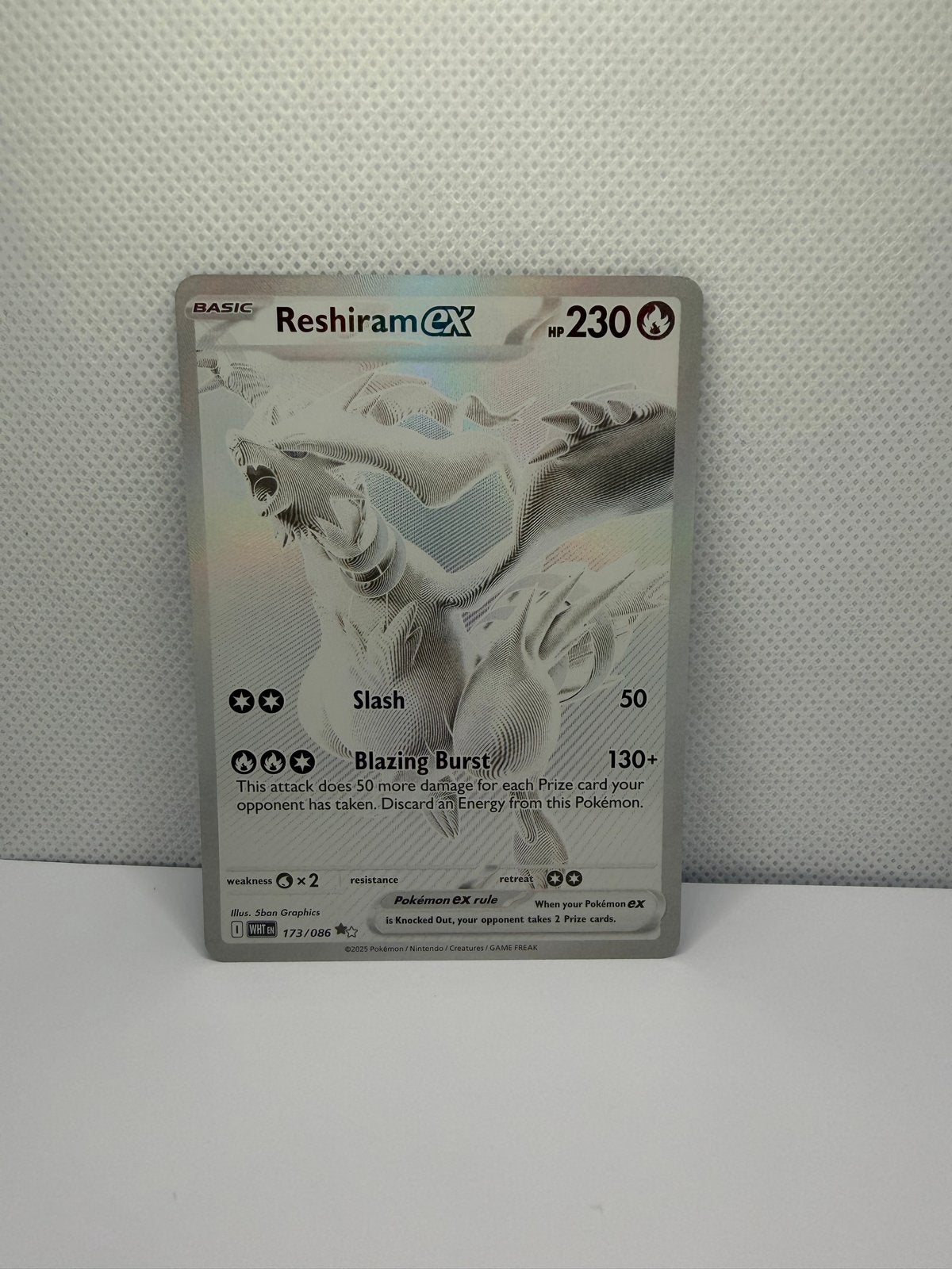 Reshiram EX Full Art - 173/086 - Pokémon Kaart, Ophalen of Verzenden, Zo goed als nieuw, Losse kaart, Foil