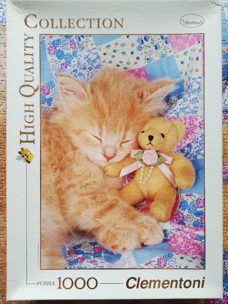 Puzzel 1000 stukjes: Kitty & The Bear, Ophalen of Verzenden, 500 t/m 1500 stukjes, Gebruikt, Legpuzzel