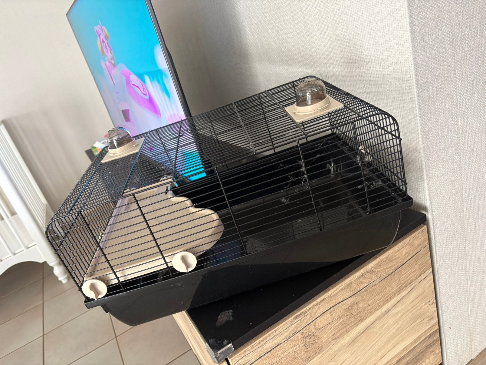 Hamsterkooi, Dieren en Toebehoren, Knaagdieren en Konijnen | Hokken en Kooien, Kooi, Minder dan 75 cm, Zo goed als nieuw, Ophalen