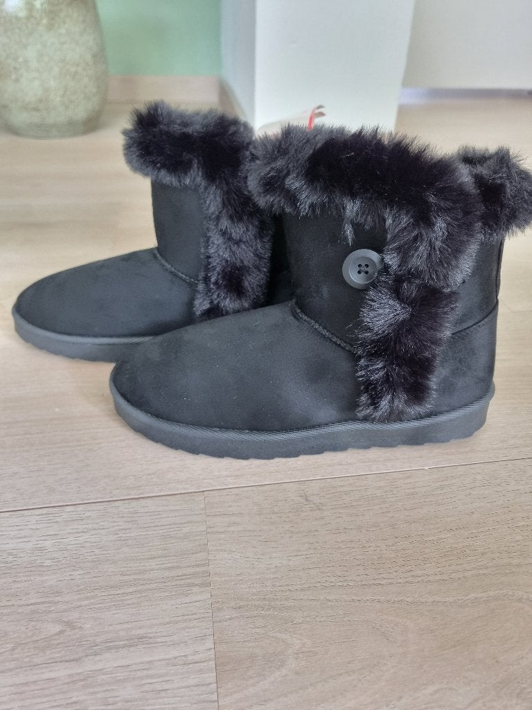 NIEUW: Dames Laarsjes, Zwart - Maat 41, Zwart, Lage of Enkellaarzen, Nieuw, Ophalen of Verzenden